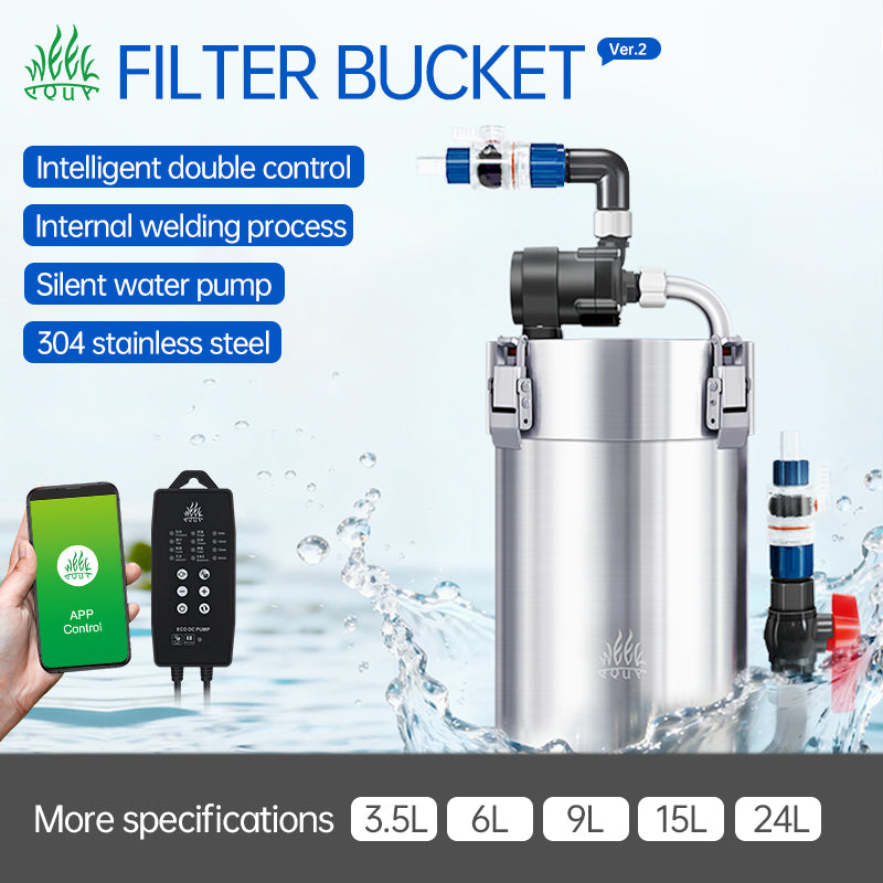 Week Aqua Ver2.0 Smart Frequency Conversion Stainless Steel External Canister Filter