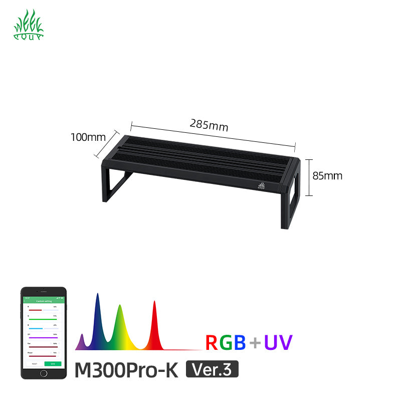 Week Aqua M Series Smart RGB+UV Aquarium LED Light - Full Spectrum Plant Grow Lamp