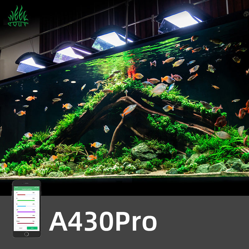Week Aqua A430Pro LED Aquarium Light RGB UV Full Spectrum 120W Hanging Plant Grow Lamp for High Demand Aquascaping