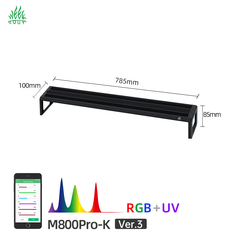 Week Aqua M Series Smart RGB+UV Aquarium LED Light - Full Spectrum Plant Grow Lamp