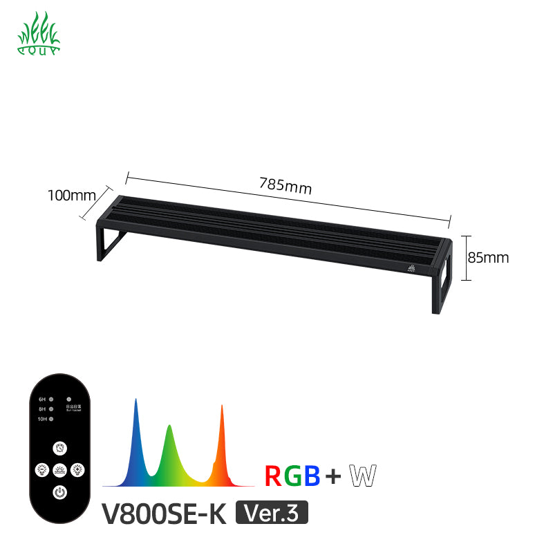 Week Aqua V Series RGB+W Full Spectrum Bracket LED Aquarium Light for Planted Tanks