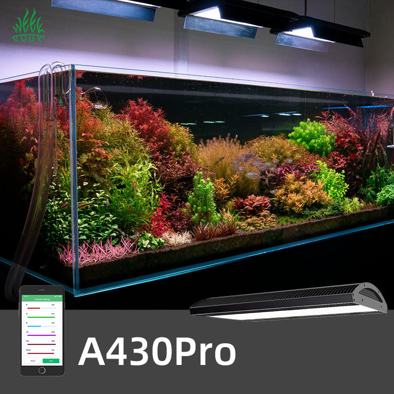 Week Aqua A430Pro LED Aquarium Light RGB UV Full Spectrum 120W Hanging Plant Grow Lamp for High Demand Aquascaping