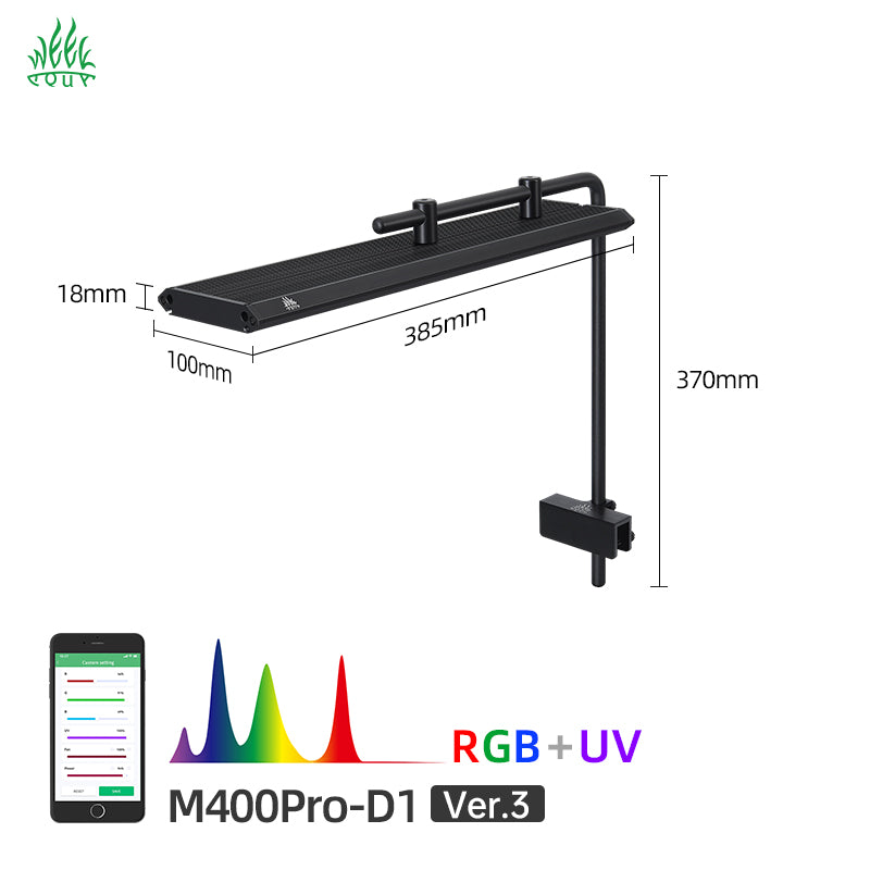 Week Aqua M Series Pendant Style Smart Bluetooth RGB+UV LED Hanging Aquarium Light