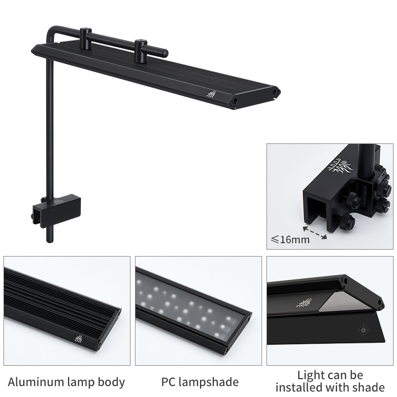 Week Aqua V Series Button Controls RGB+W Full Spectrum Hanging LED Aquarium Light with Pendant Brackets