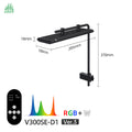 Week Aqua V Series Button Controls RGB+W Full Spectrum Hanging LED Aquarium Light with Pendant Brackets