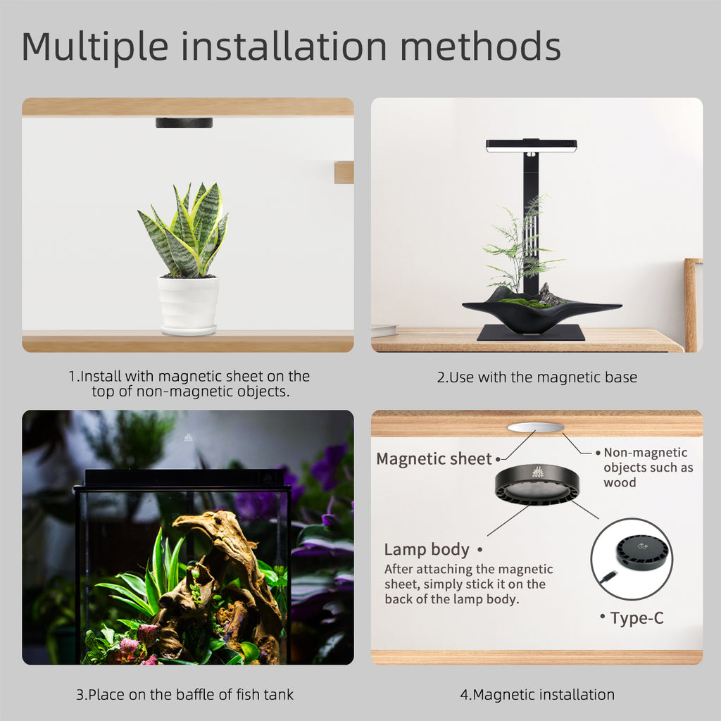 Week Aqua USB Magnetic Plant Grow Light Full spectrum LED Ecology Microlandscape light Nano aquarium light
