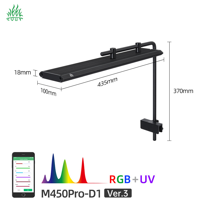 Week Aqua M Series Pendant Style Smart Bluetooth RGB+UV LED Hanging Aquarium Light