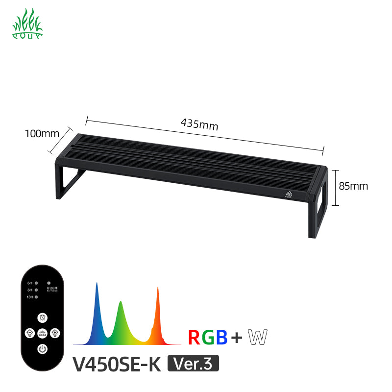 Week Aqua V Series RGB+W Full Spectrum Bracket LED Aquarium Light for Planted Tanks