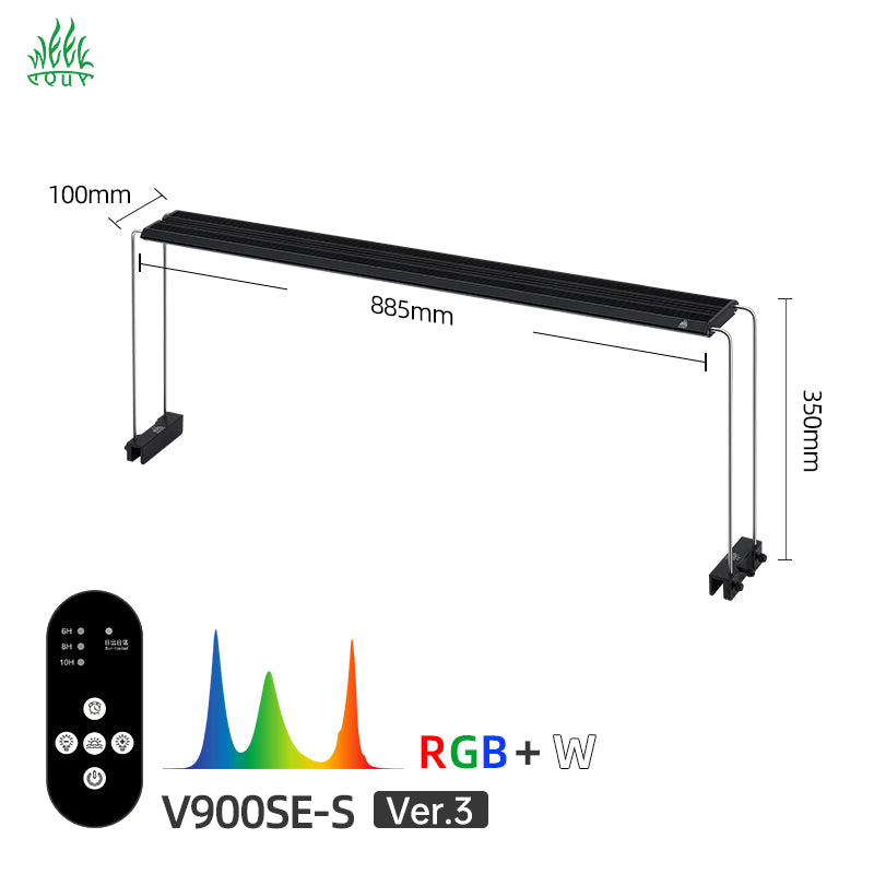 Week Aqua V Series Amphibious Paludarium LED Light RGB+W Full Spectrum High Stand Bracket