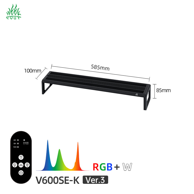 Week Aqua V Series RGB+W Full Spectrum Bracket LED Aquarium Light for Planted Tanks