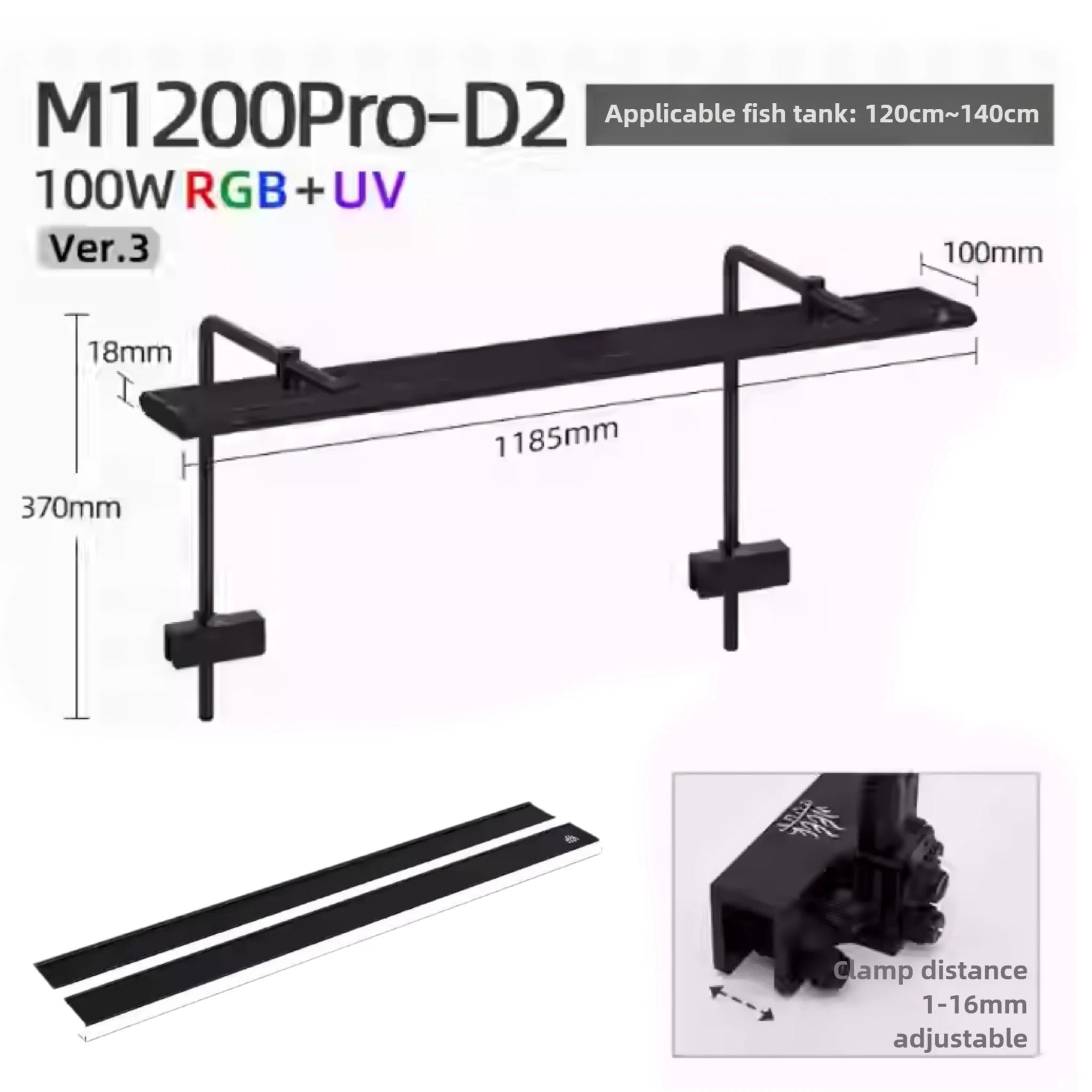 Week Aqua M Series Pendant Style Smart Bluetooth RGB+UV LED Hanging Aquarium Light
