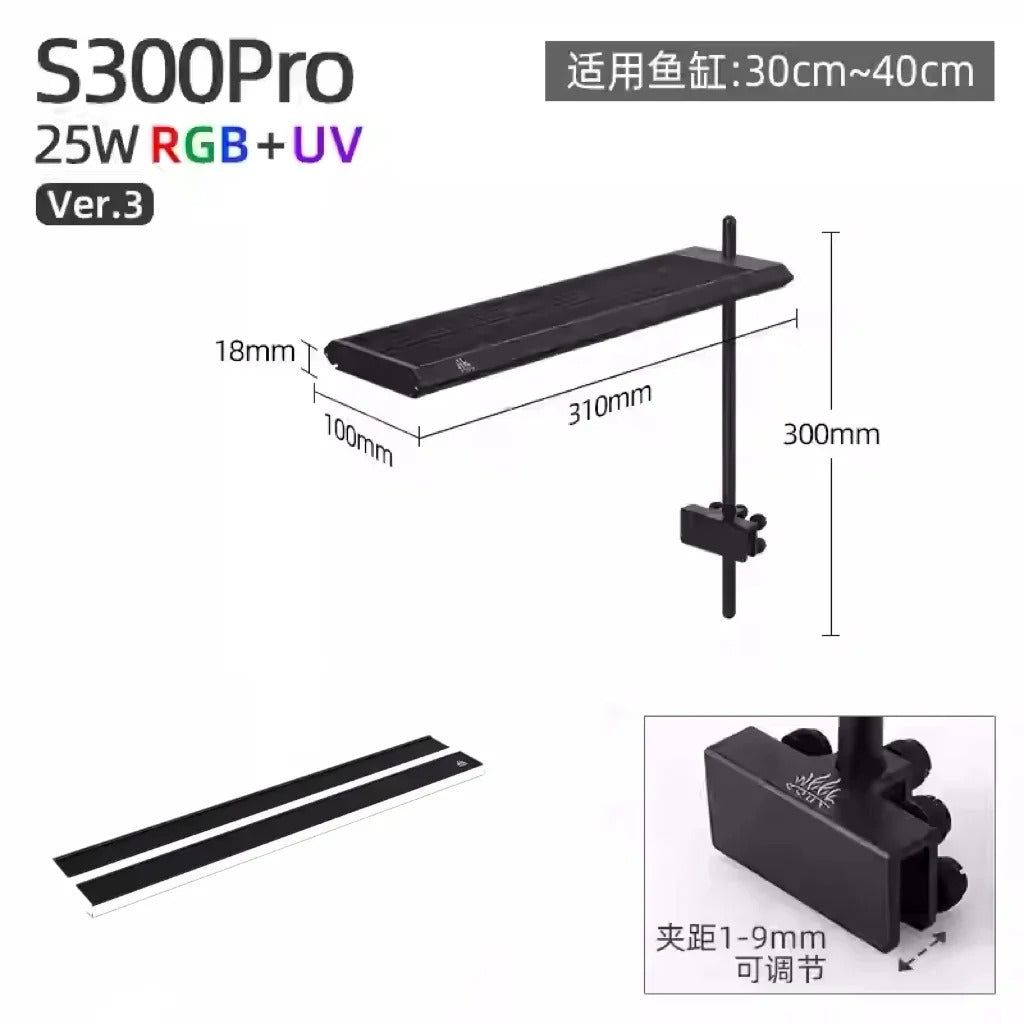 Week Aqua S Series Solo Smart Bluetooth RGB+UV LED Mini Clip Aquarium Light
