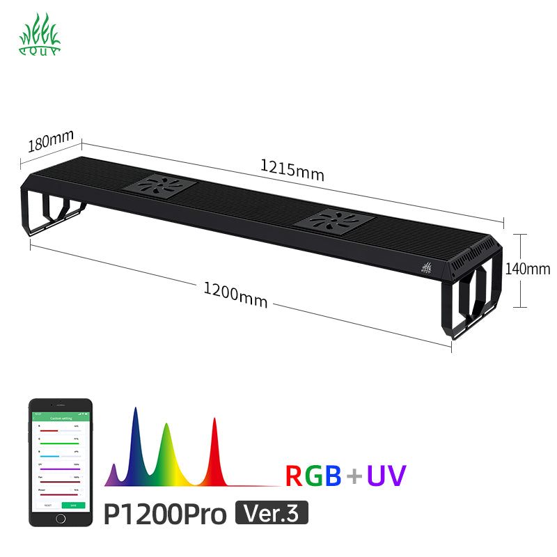 Week Aqua P Series Ver.3 RGB+UV Smart Bluetooth LED Aquarium Light