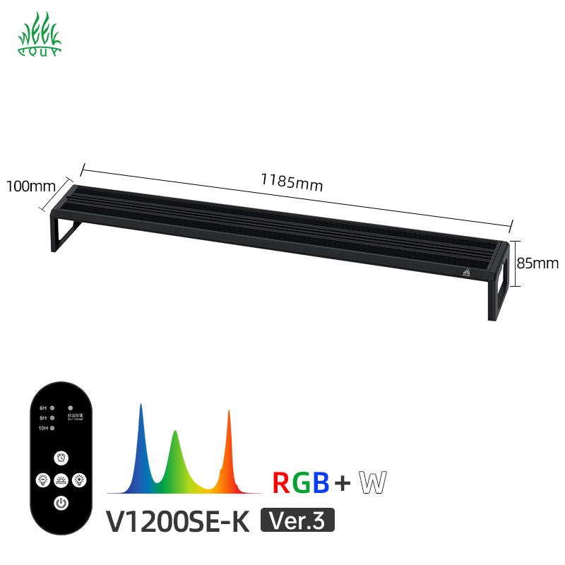 Week Aqua V Series RGB+W Full Spectrum Bracket LED Aquarium Light for Planted Tanks