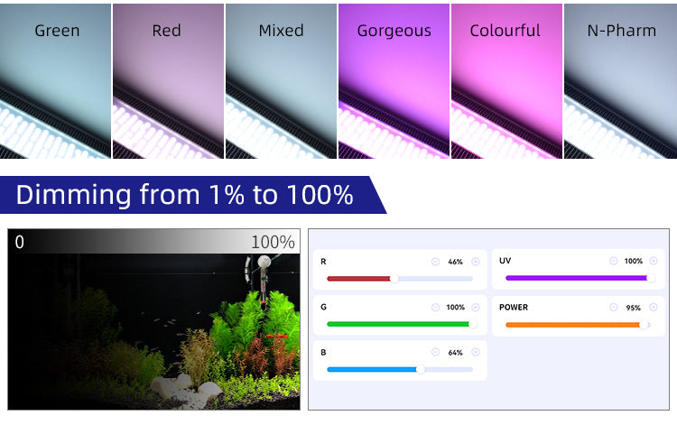 Week Aqua A430Pro LED Aquarium Light RGB UV Full Spectrum 120W Hanging Plant Grow Lamp for High Demand Aquascaping