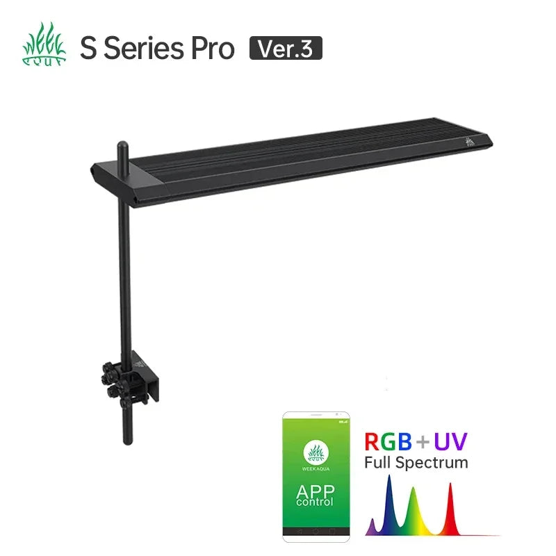 Week Aqua S Series Solo Smart Bluetooth RGB+UV LED Mini Clip Aquarium Light