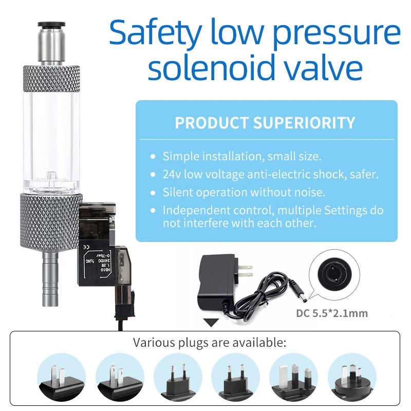Week Aqua 24V Smart CO2 Solenoid Valve for Planted Aquariums - Precision Pressure Control