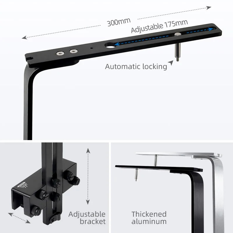 Week Aqua Aluminum Single Arm Aquarium Light Bracket - Adjustable Suspension Mount for Planted Tanks