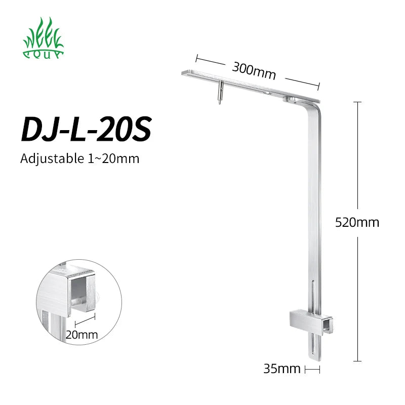 Week Aqua Aluminum Single Arm Aquarium Light Bracket - Adjustable Suspension Mount for Planted Tanks