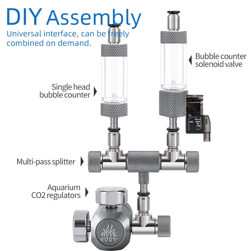 Week Aqua Premium Aquarium CO2 Regulator Series with Single Dual Gauge Options