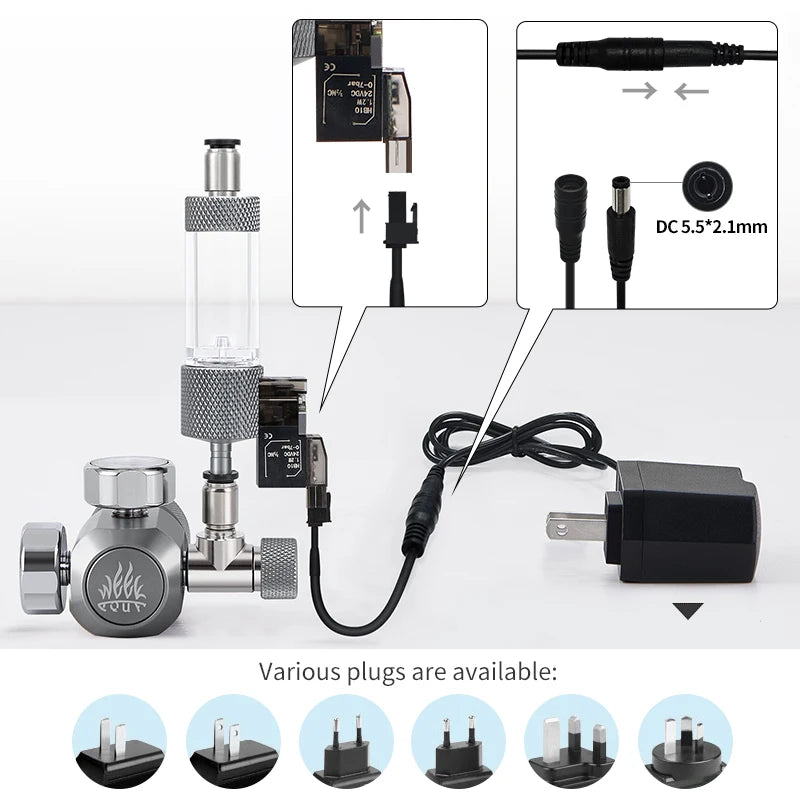Week Aqua 24V Smart CO2 Solenoid Valve for Planted Aquariums - Precision Pressure Control