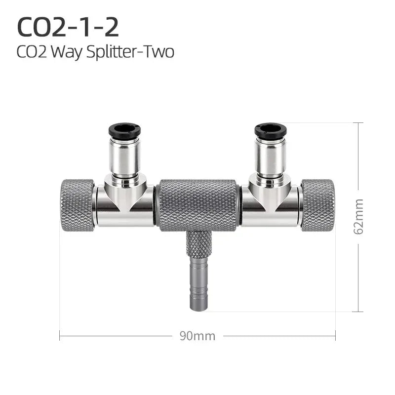 Week Aqua Aquarium CO2 Valve Splitter Multi-Way Distributor Regulator with 2-Way Needle Outlets