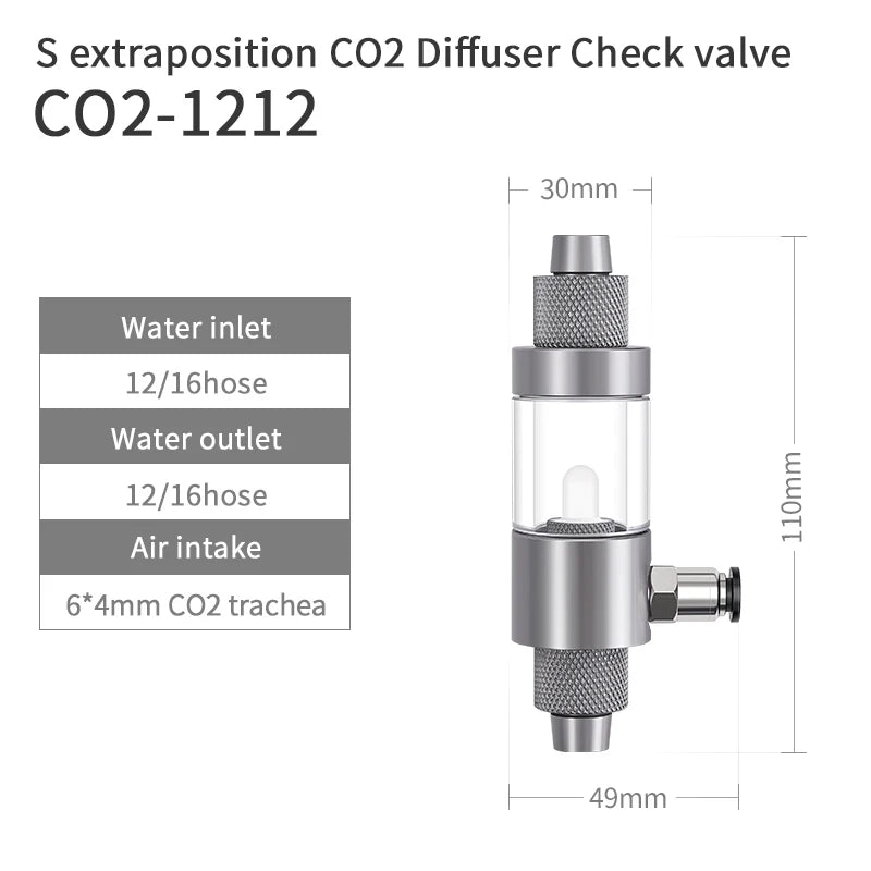 Week Aqua Inline External CO2 Atomizer - High Efficiency Diffuser for Planted Aquariums