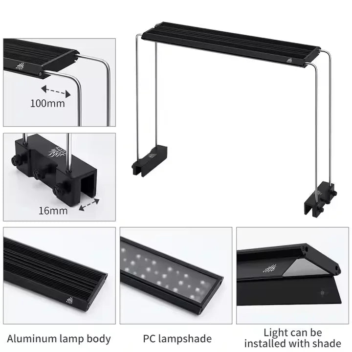 Week Aqua V Series Amphibious Paludarium LED Light RGB+W Full Spectrum High Stand Bracket