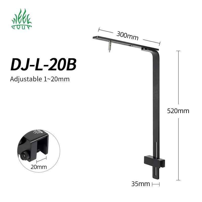 Week Aqua Aluminum Single Arm Aquarium Light Bracket - Adjustable Suspension Mount for Planted Tanks