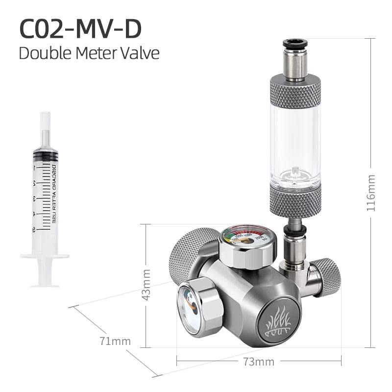 Week Aqua Premium Aquarium CO2 Regulator Series with Single Dual Gauge Options