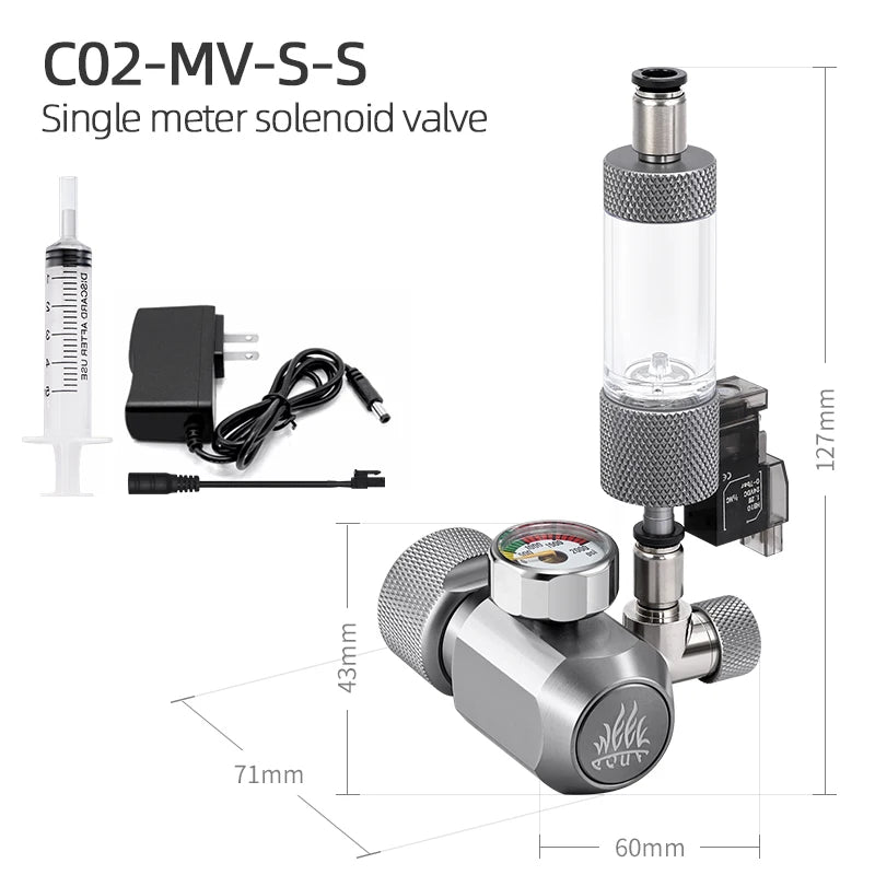 Week Aqua Premium Aquarium CO2 Regulator Series with Single Dual Gauge Options