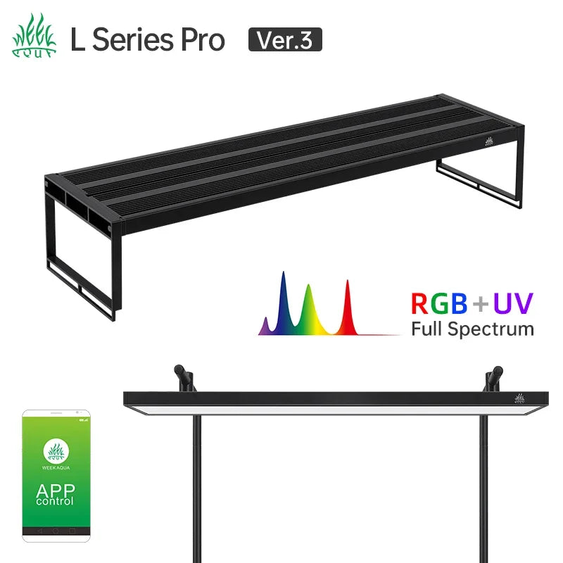 WEEK AQUA L Series Pro RGB+UV Intelligent App Control LED Planted Aquarium Light