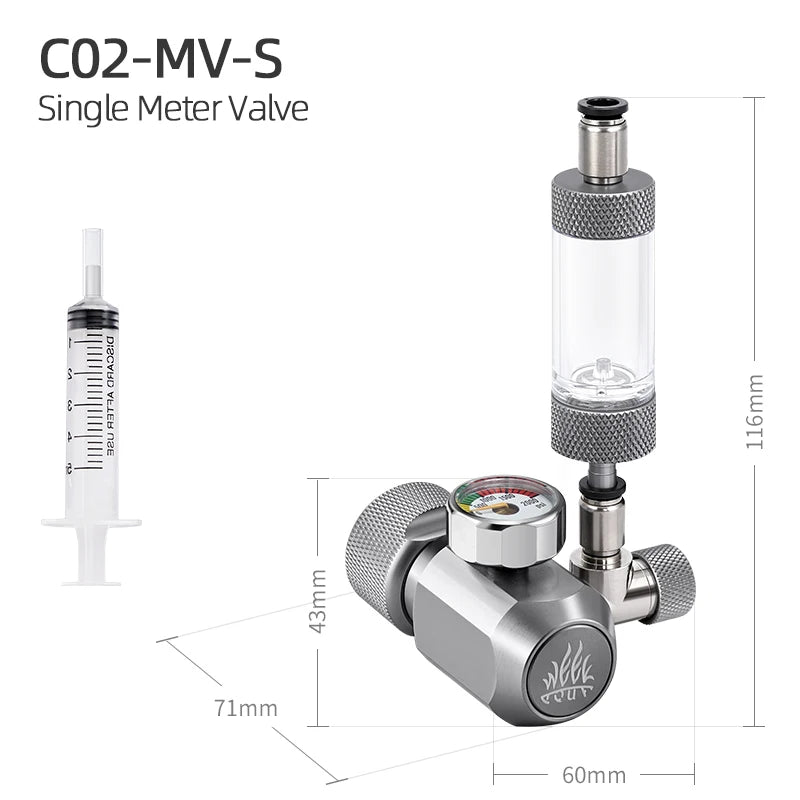 Week Aqua Premium Aquarium CO2 Regulator Series with Single Dual Gauge Options