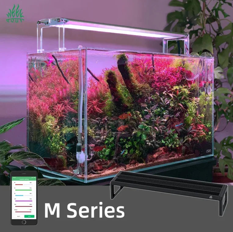 Week Aqua M Series Smart RGB+UV Aquarium LED Light - Full Spectrum Plant Grow Lamp