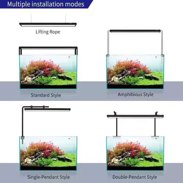 Week Aqua V Series RGB+W Full Spectrum Bracket LED Aquarium Light for Planted Tanks