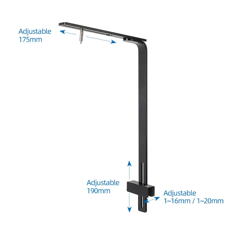 Week Aqua Aluminum Single Arm Aquarium Light Bracket - Adjustable Suspension Mount for Planted Tanks