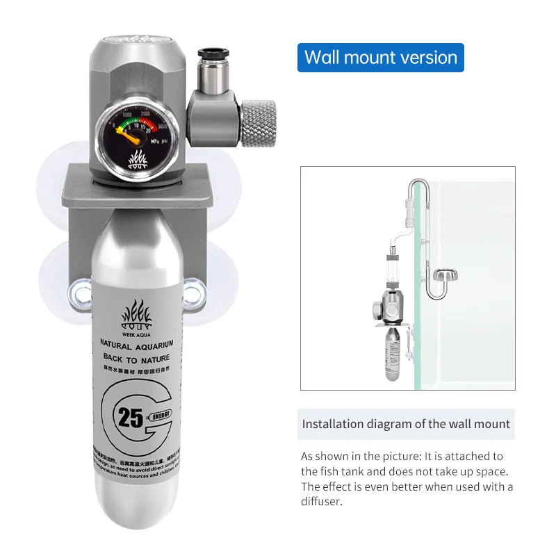 Precision Mini CO2 Regulator for Planted Aquariums - Stable & Durable Aluminum System