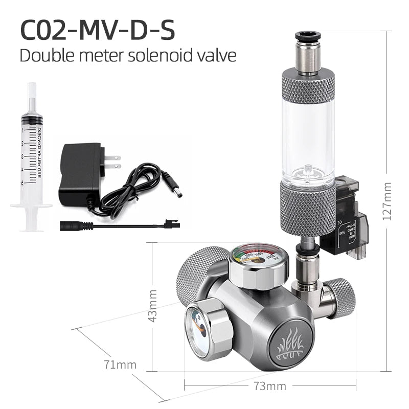 Week Aqua Premium Aquarium CO2 Regulator Series with Single Dual Gauge Options