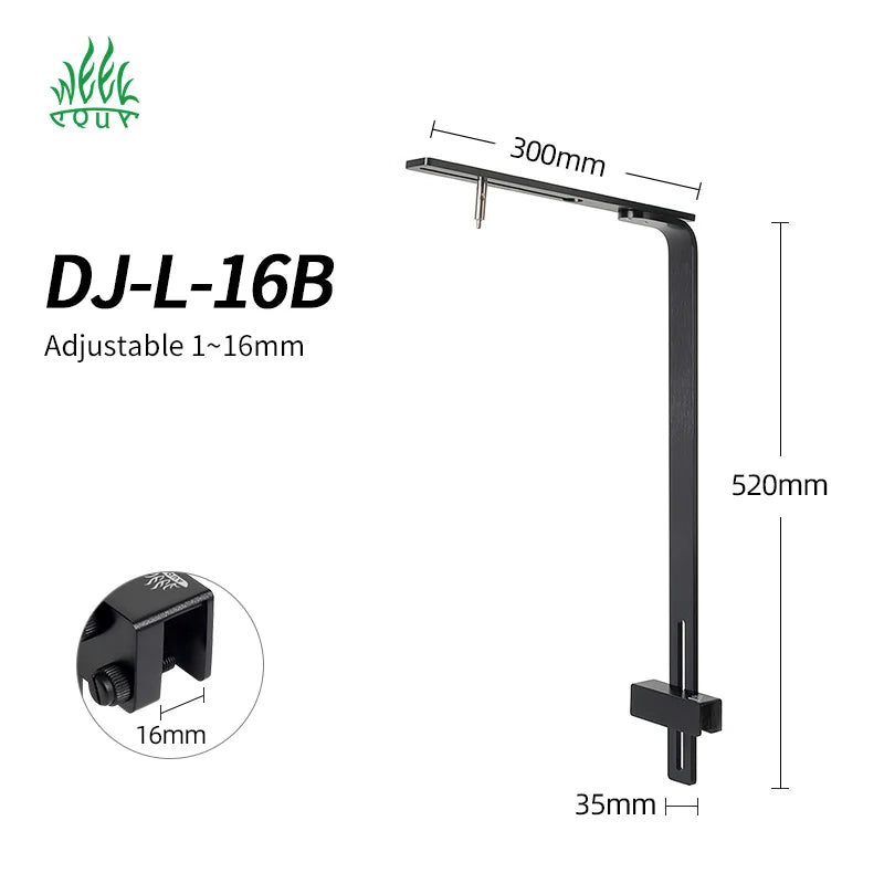 Week Aqua Aluminum Single Arm Aquarium Light Bracket - Adjustable Suspension Mount for Planted Tanks