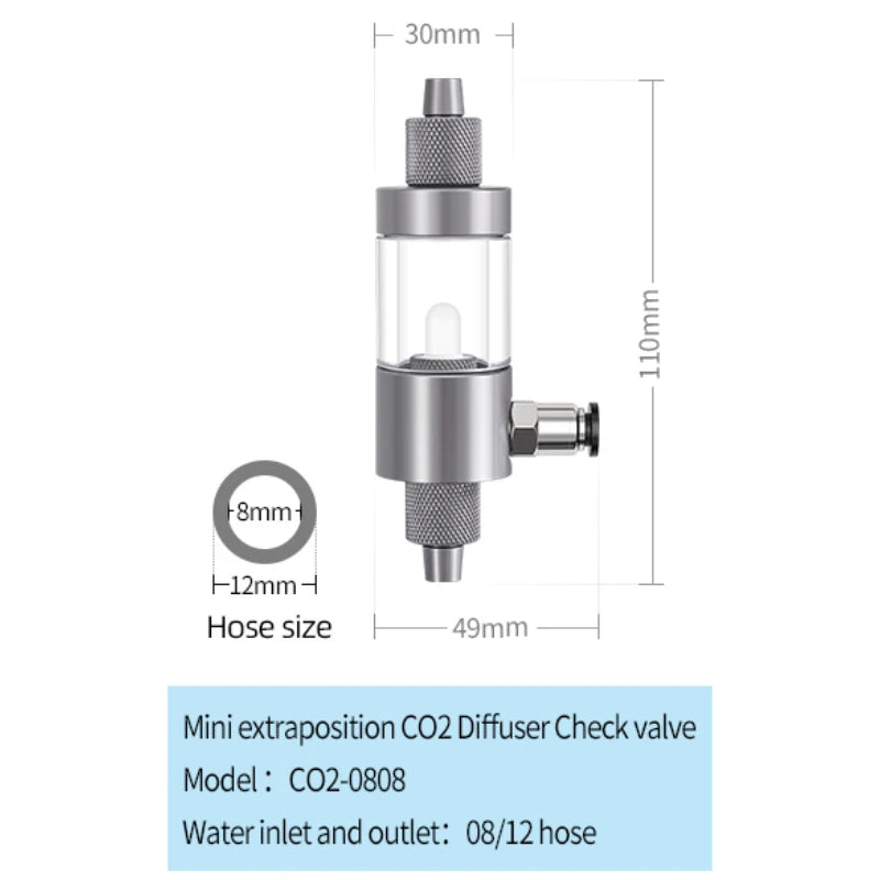 Week Aqua Inline External CO2 Atomizer - High Efficiency Diffuser for Planted Aquariums