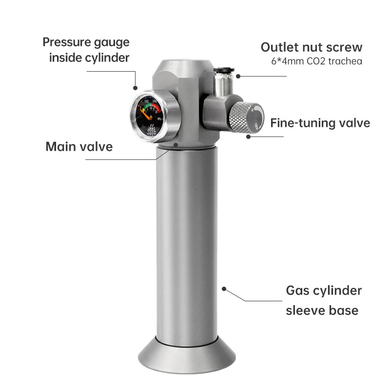 Precision Mini CO2 Regulator for Planted Aquariums - Stable & Durable Aluminum System