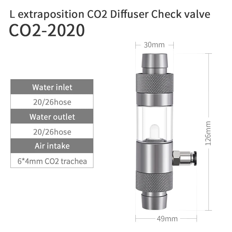 Week Aqua Inline External CO2 Atomizer - High Efficiency Diffuser for Planted Aquariums