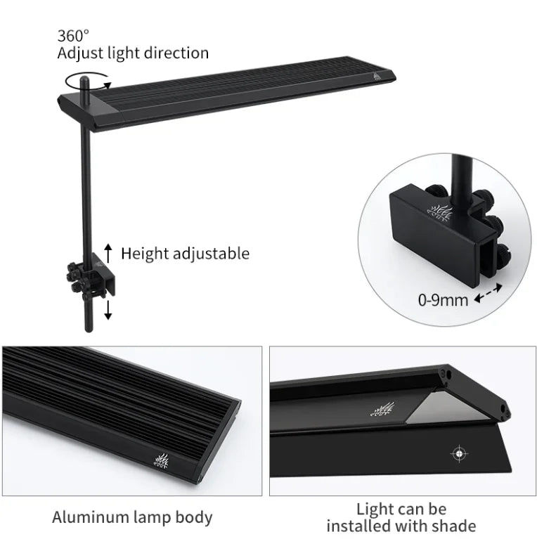 Week Aqua S Series Solo Smart Bluetooth RGB+UV LED Mini Clip Aquarium Light