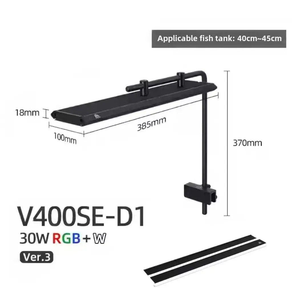 Week Aqua V Series Button Controls RGB+W Full Spectrum Hanging LED Aquarium Light with Pendant Brackets