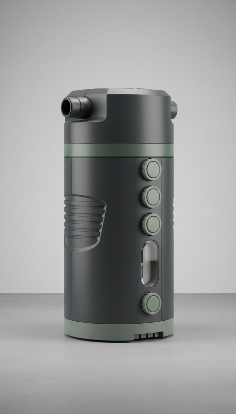External filtration canister with silent motor
