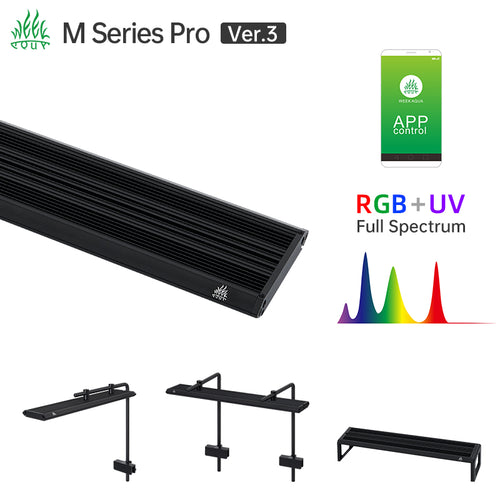Week Aqua M Series Smart RGB+UV Aquarium LED Light - Full Spectrum Plant Grow Lamp
