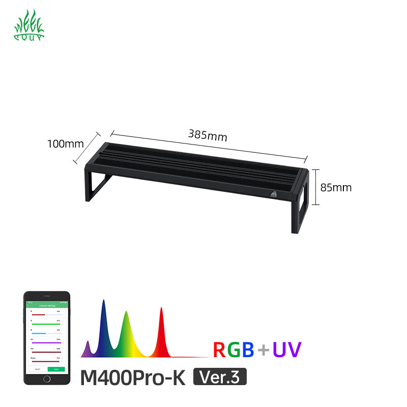 Week Aqua M Series Smart RGB+UV Aquarium LED Light - Full Spectrum Plant Grow Lamp