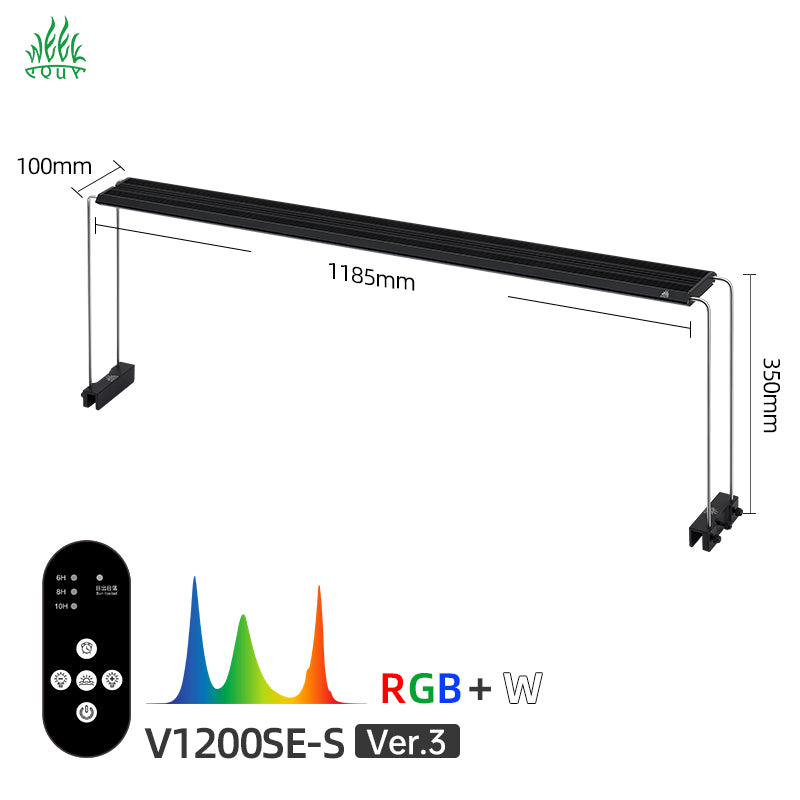 Week Aqua V Series Amphibious Paludarium LED Light RGB+W Full Spectrum High Stand Bracket