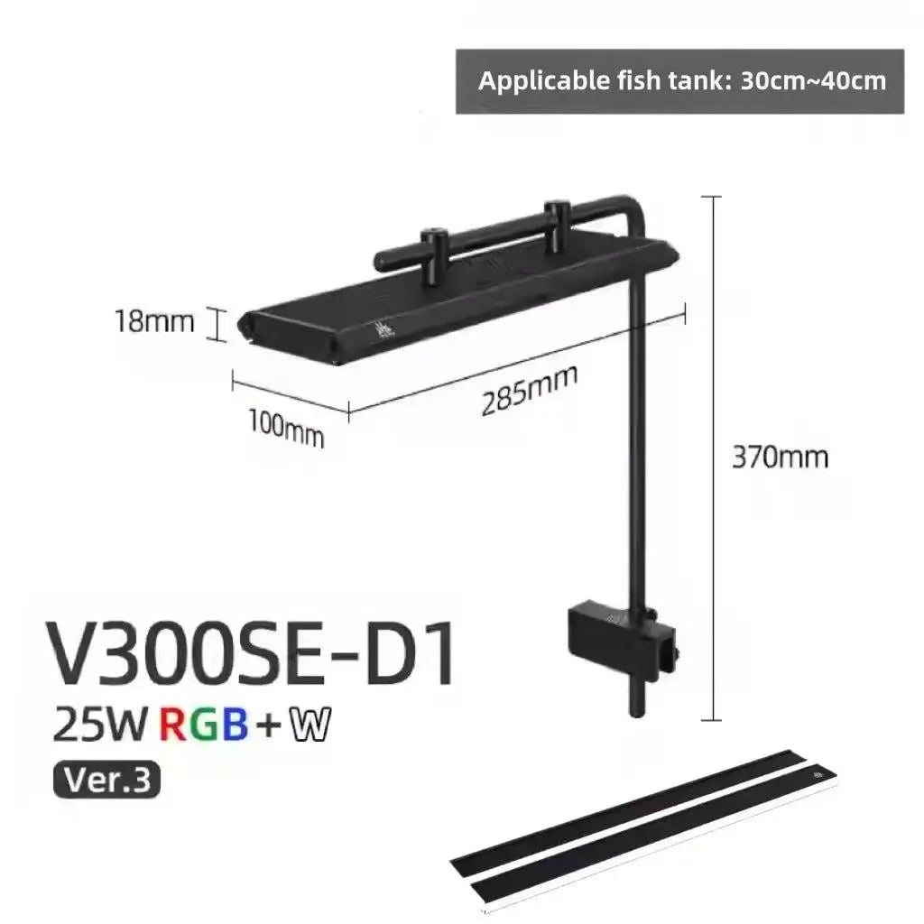 Week Aqua V Series Button Controls RGB+W Full Spectrum Hanging LED Aquarium Light with Pendant Brackets