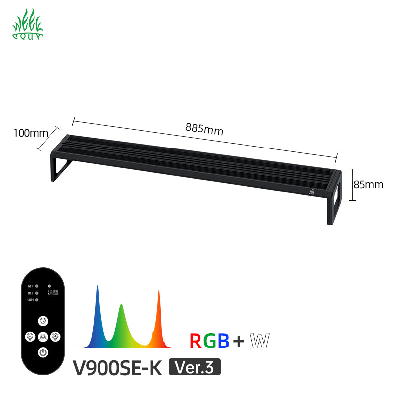 Week Aqua V Series RGB+W Full Spectrum Bracket LED Aquarium Light for Planted Tanks